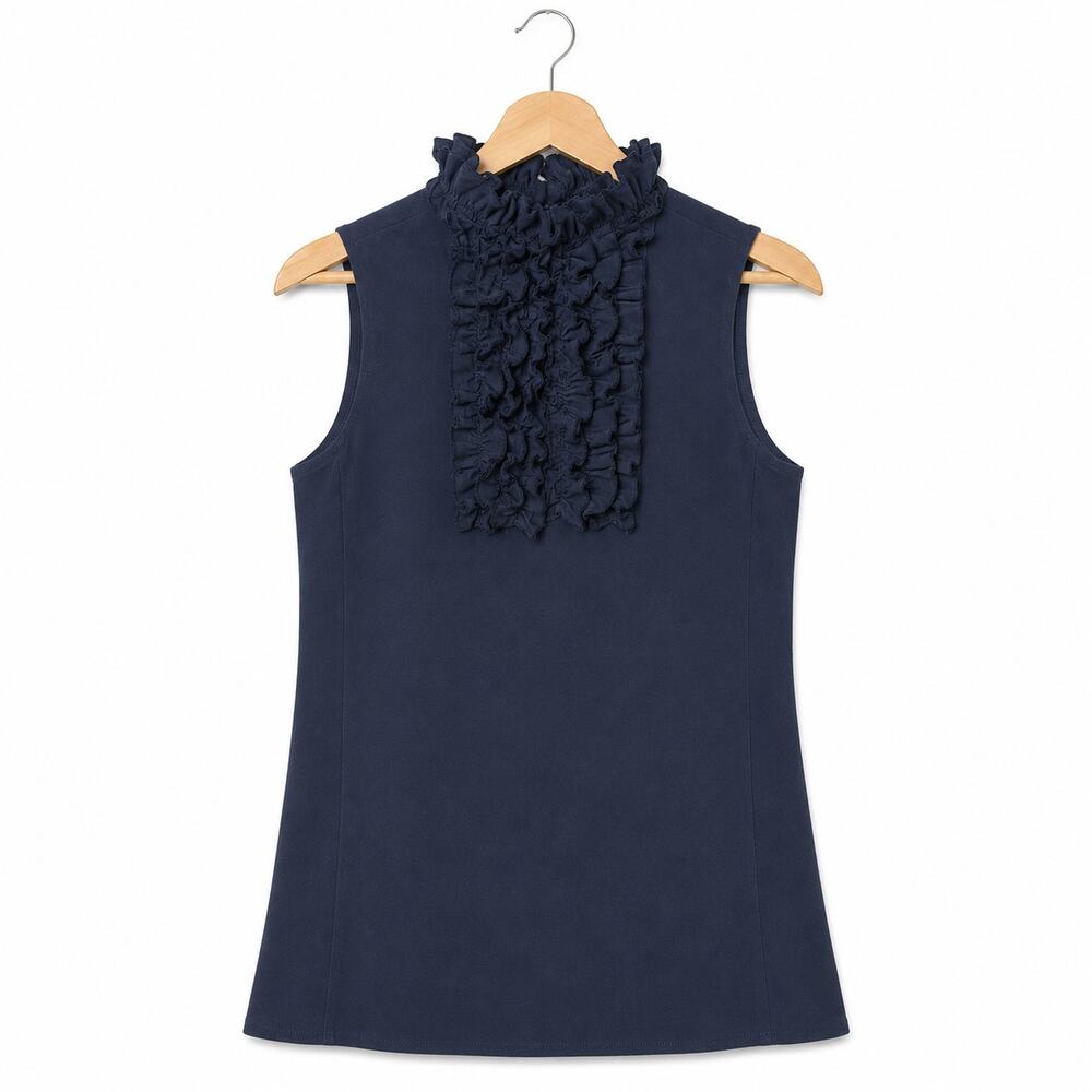 Tory Burch Silk Ruffle Sleeveless Blouse XS